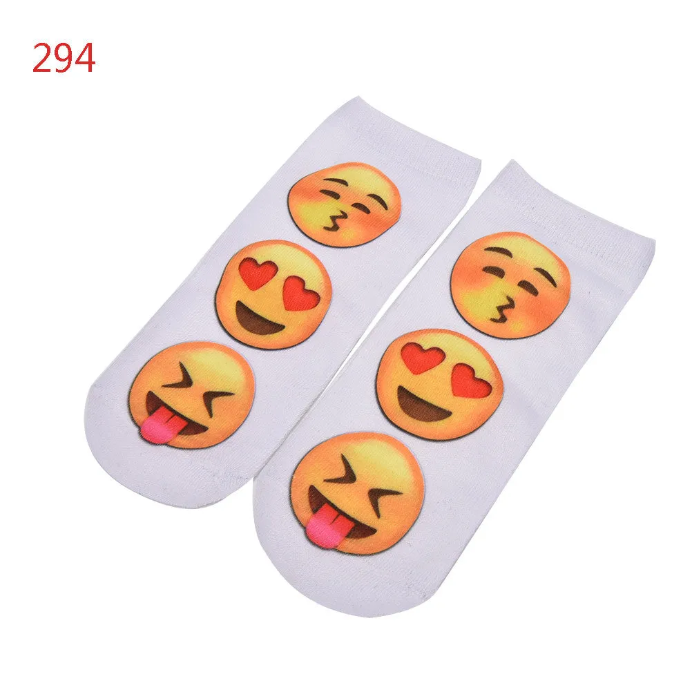 10 Styles Women 3D Printed Smiley Face Emoticons Emoji Amusing Ankle Socks Costume Accessories For Women SM6