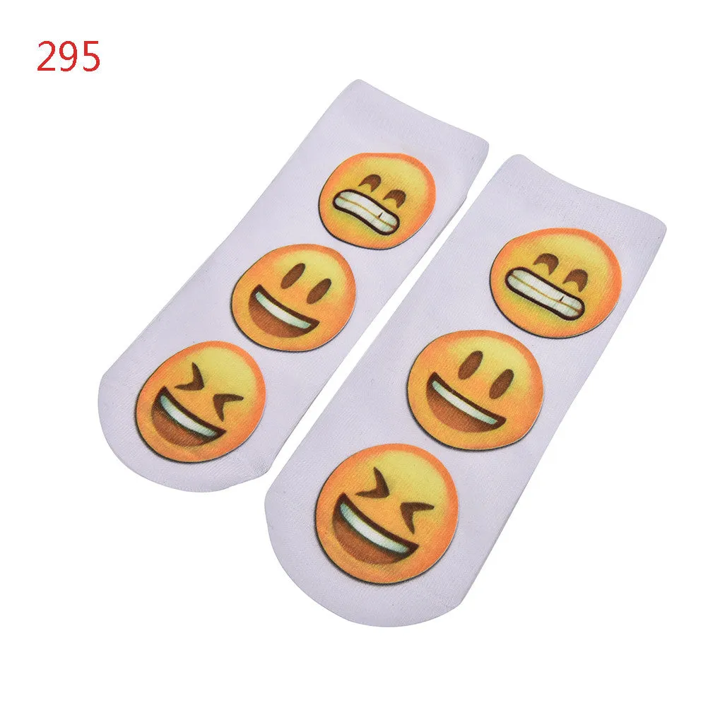 10 Styles Women 3D Printed Smiley Face Emoticons Emoji Amusing Ankle Socks Costume Accessories For Women SM6