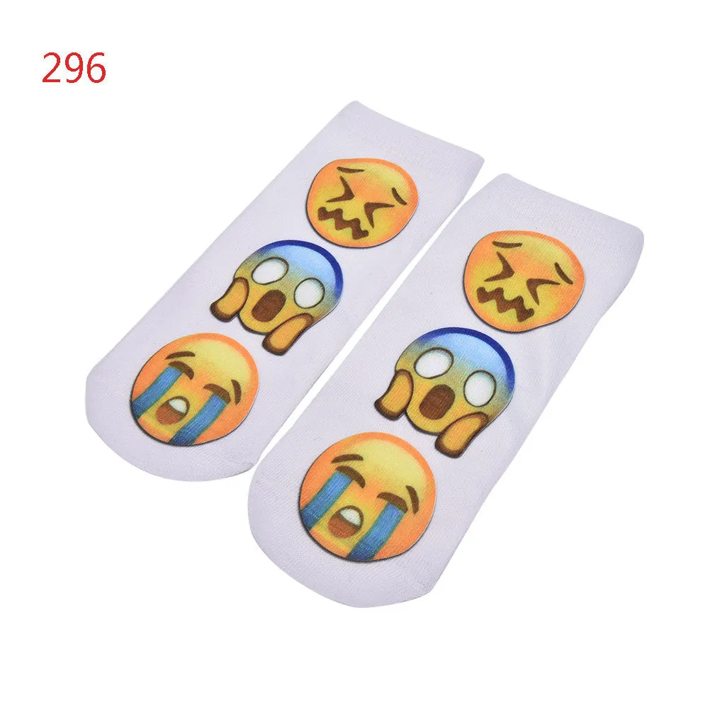 10 Styles Women 3D Printed Smiley Face Emoticons Emoji Amusing Ankle Socks Costume Accessories For Women SM6