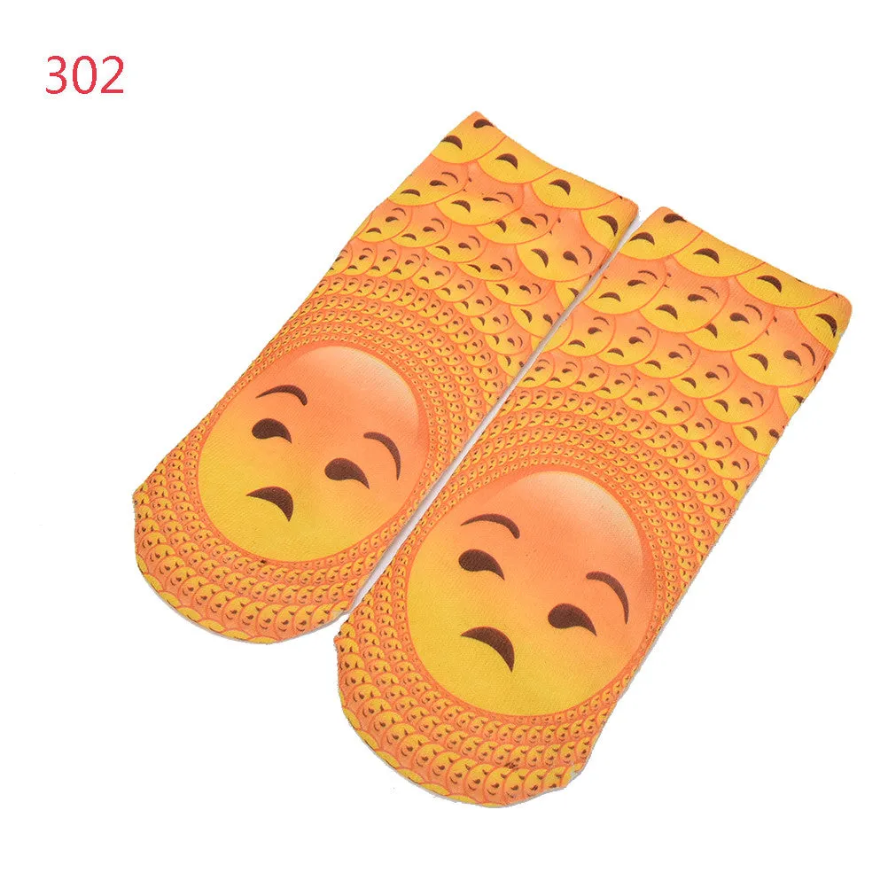 10 Styles Women 3D Printed Smiley Face Emoticons Emoji Amusing Ankle Socks Costume Accessories For Women SM6