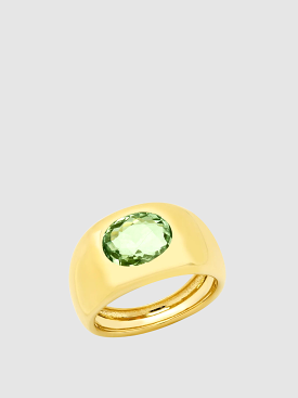 14K YG Green Tourmaline Gypsy Ring