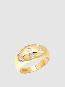 14K YG Large Diamond Dome Ring