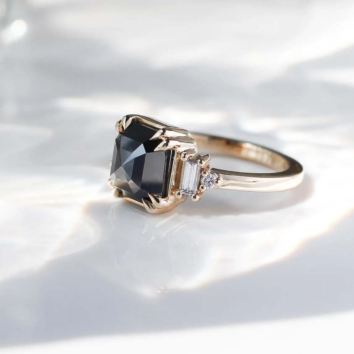 3.22ct Deco Black Diamond Ring