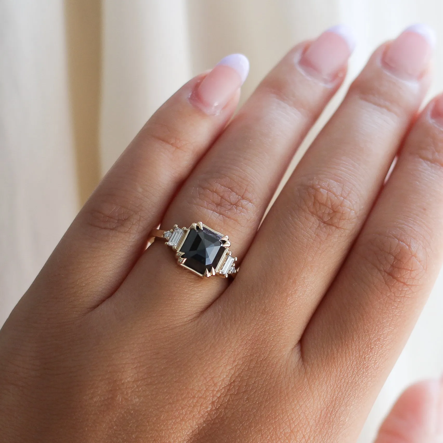 3.22ct Deco Black Diamond Ring