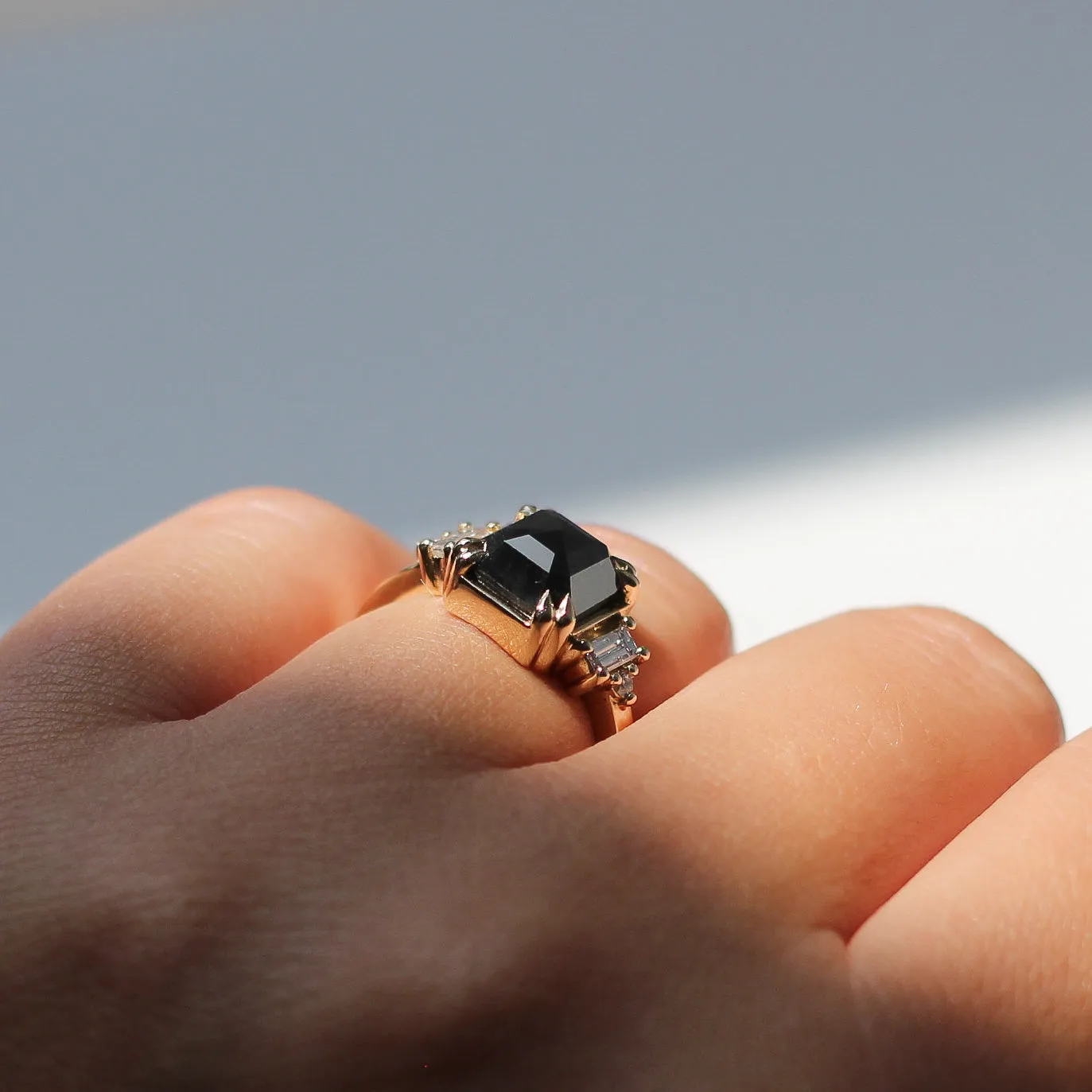 3.22ct Deco Black Diamond Ring