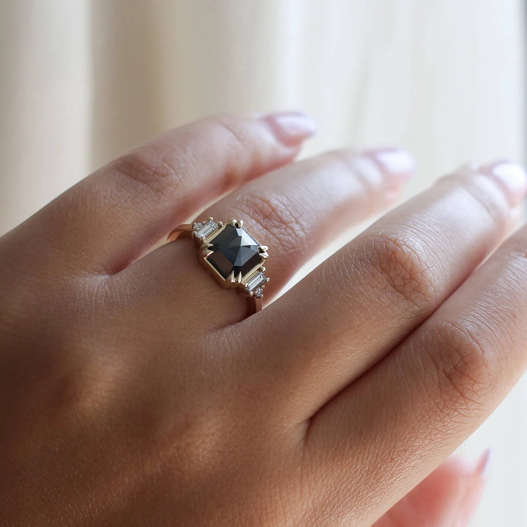 3.22ct Deco Black Diamond Ring