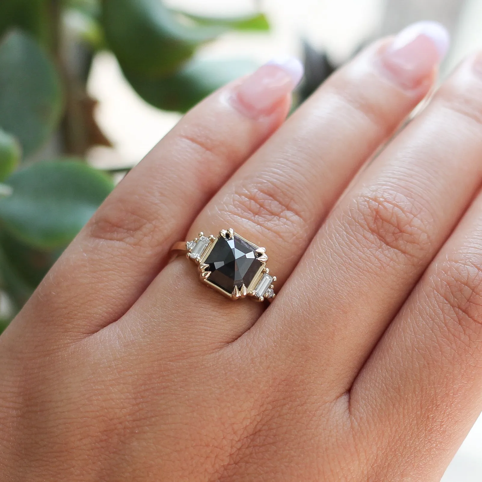 3.22ct Deco Black Diamond Ring