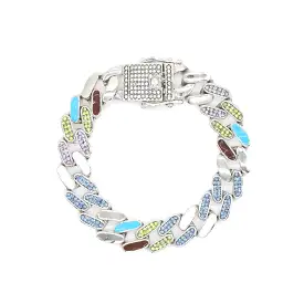 6 Colors diamond-encrusted Cuban bracelet