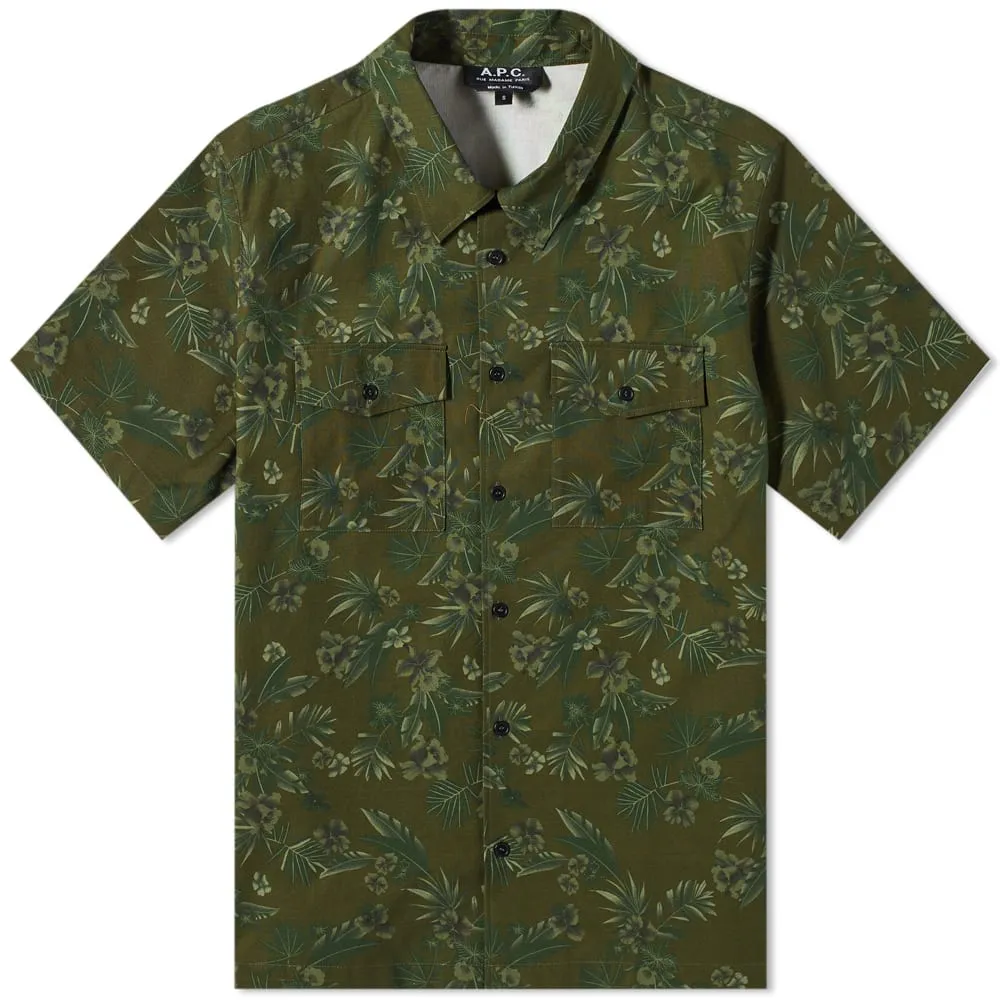 A.P.C. Augustin Hawaiian Print Ripstop ShirtKhaki