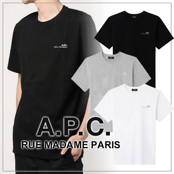 A.P.C.  |Crew Neck Plain Short Sleeves Logo Designers