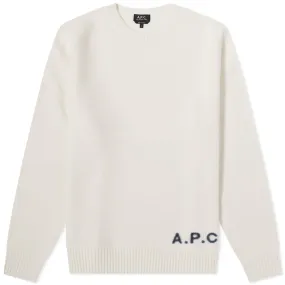 A.P.C. Edward Logo Crew KnitOff White