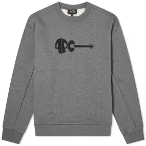 A.P.C. Jaheim Guitar Logo Crew SweatAnthracite Heather