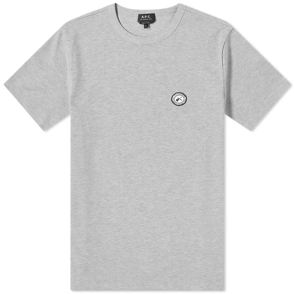 A.P.C. Jay Patch Logo T-ShirtGrey Heather