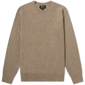 A.P.C. Jules Donegal Crew KnitDark Beige