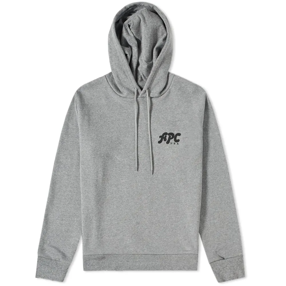 A.P.C. Michael USA Logo HoodyGrey Marl