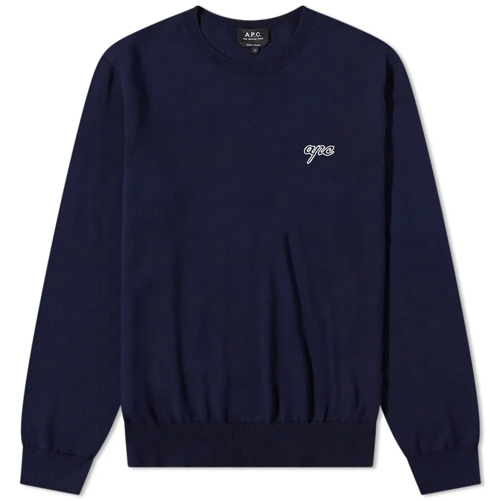 A.P.C. Otis Logo Crew KnitNavy