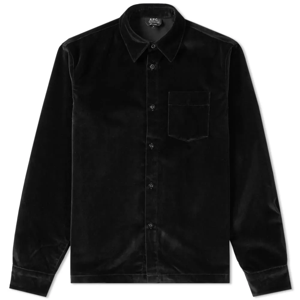 A.P.C. Pepper Velour OvershirtBlack