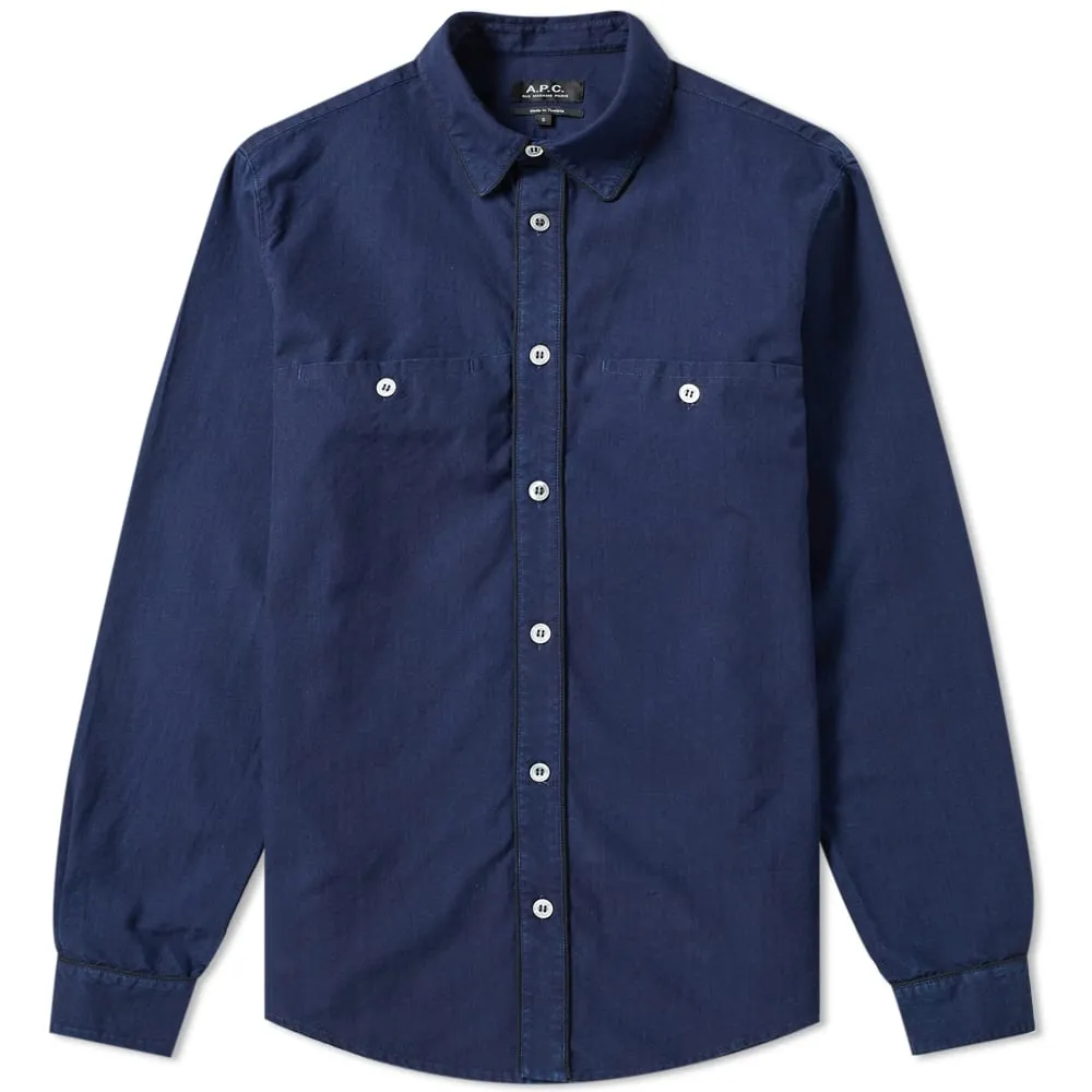 A.P.C. Placket Detail ShirtIndigo