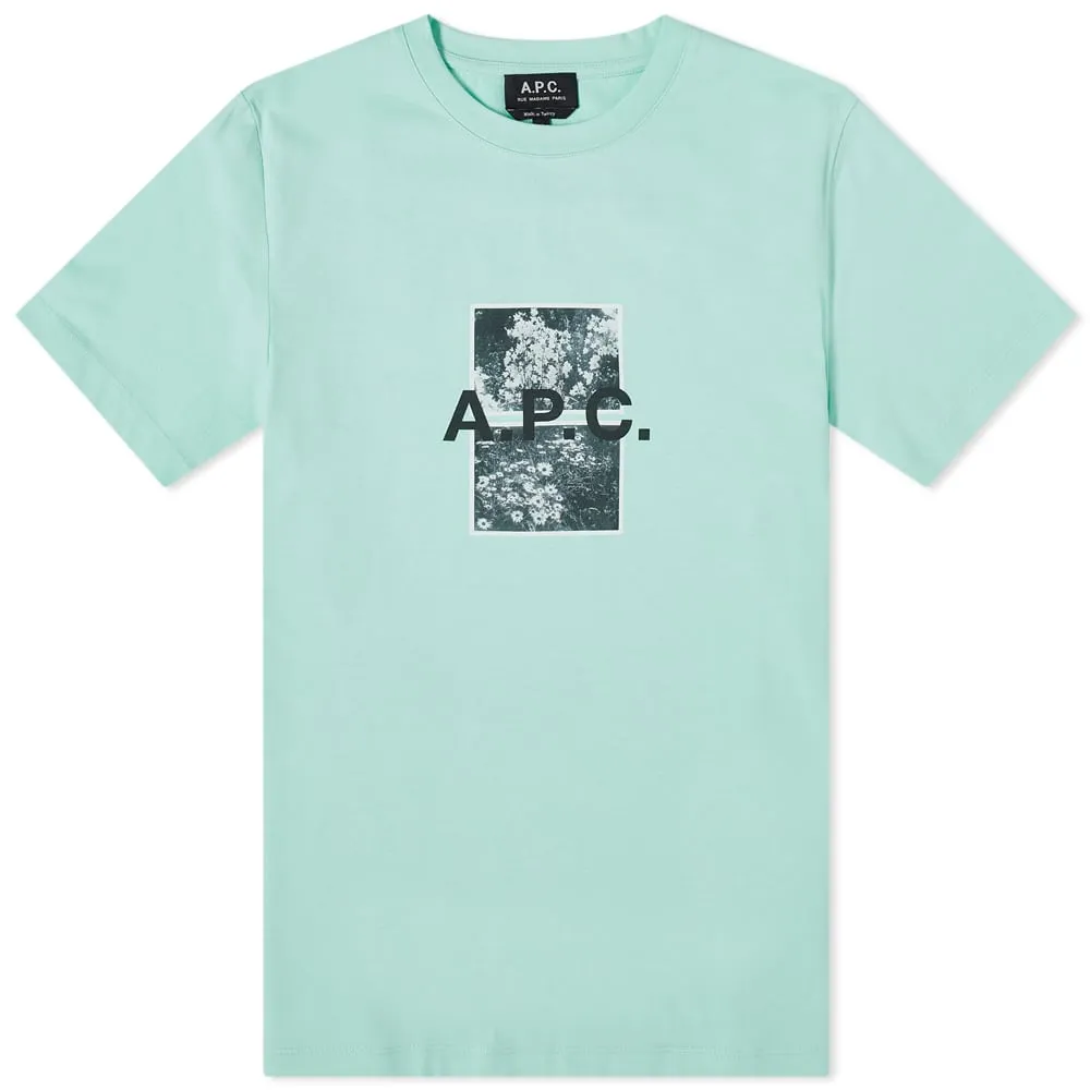 A.P.C. Teddy Postcard Logo T-ShirtGreen