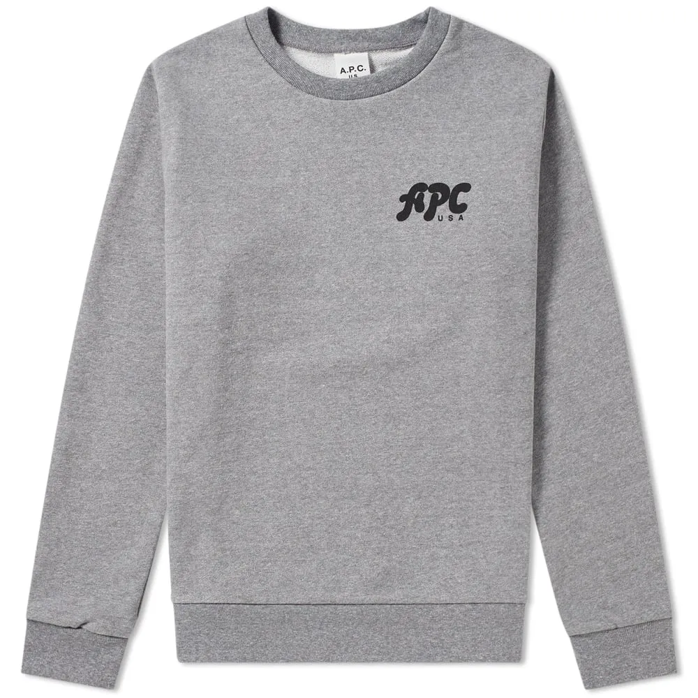 A.P.C. U.S. Jacques Logo SweatGrey Marl