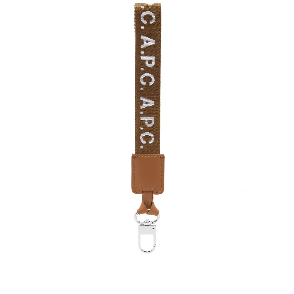 A.P.C. Webbing Logo KeyringCamel