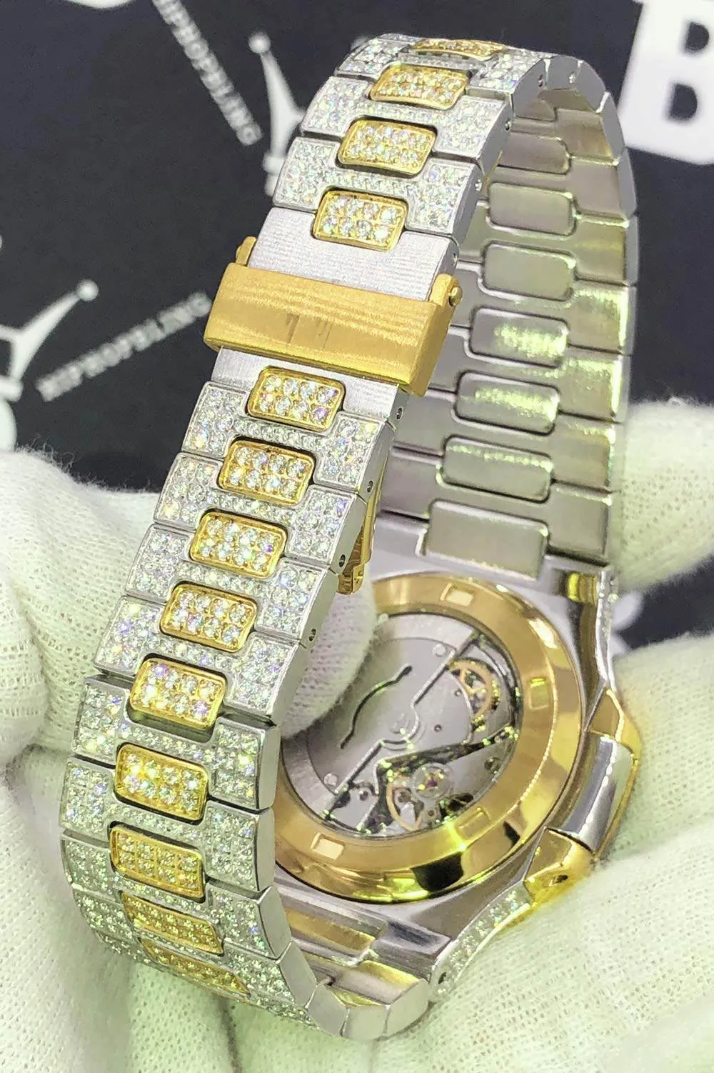 Best Quality Modern CZ Stainless Steel Watch Bling Bling