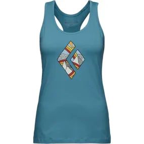 BLACK DIAMOND-W RAINBOW DIAMOND TANK CERULEAN BLUE  - Vest top