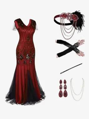 Black Red Retro Costumes Sequins Polyester Accessory Women's Retro Marie Antoinette Costume Set Party Prom Dress