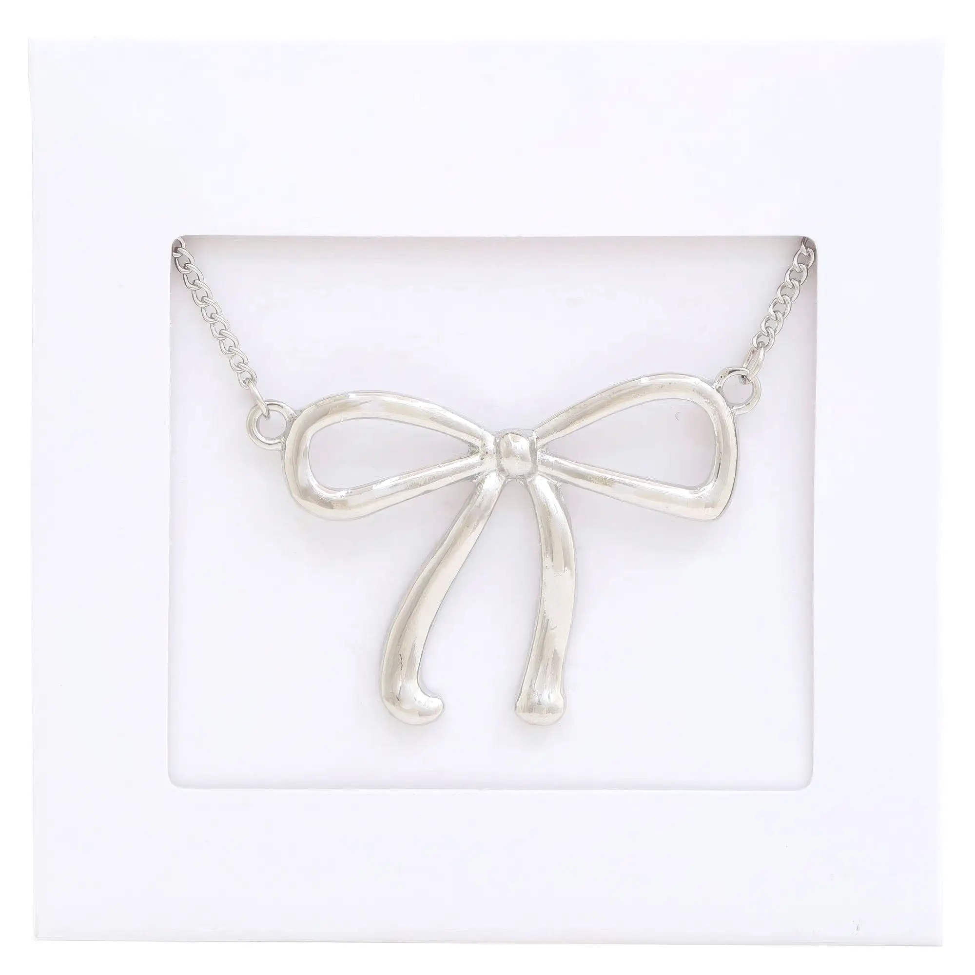 Bow Pendant Metal Necklace