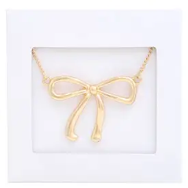 Bow Pendant Metal Necklace