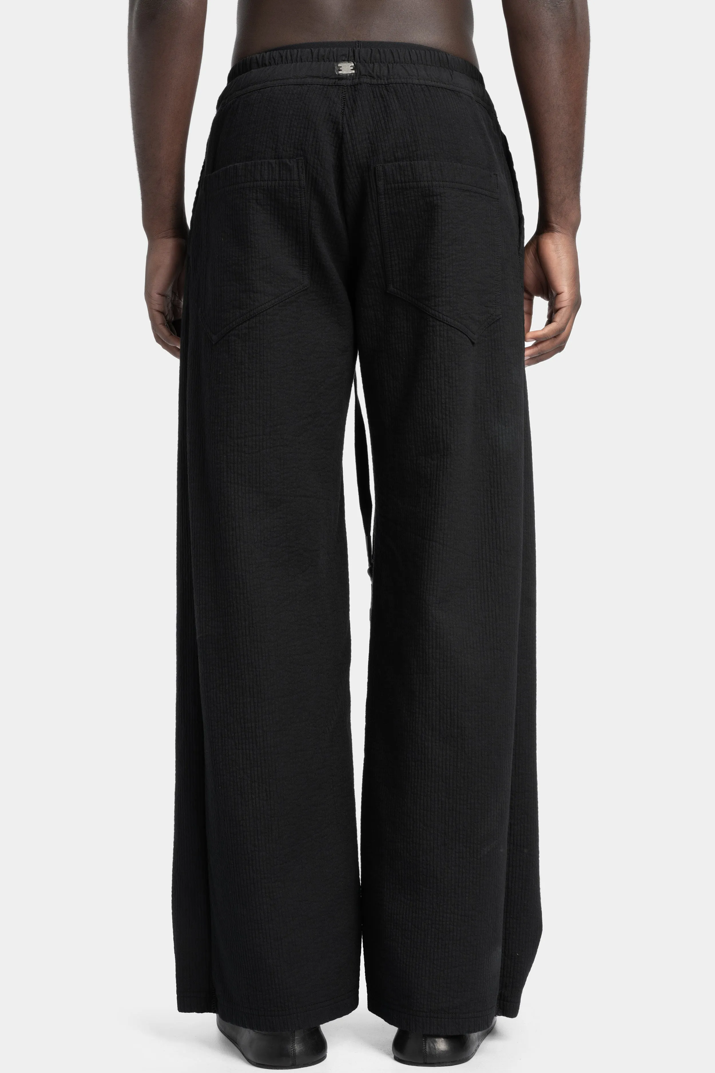 Brushed ribbed cotton oversized pants