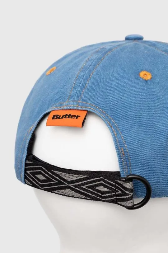 Butter Goods cotton baseball cap Rounded Logo 6 Panel Cap blue color BGQ1247002