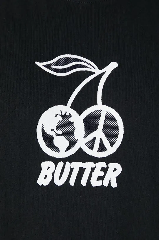 Butter Goods cotton t-shirt Cherry Tee men’s black color BGQ423D10201