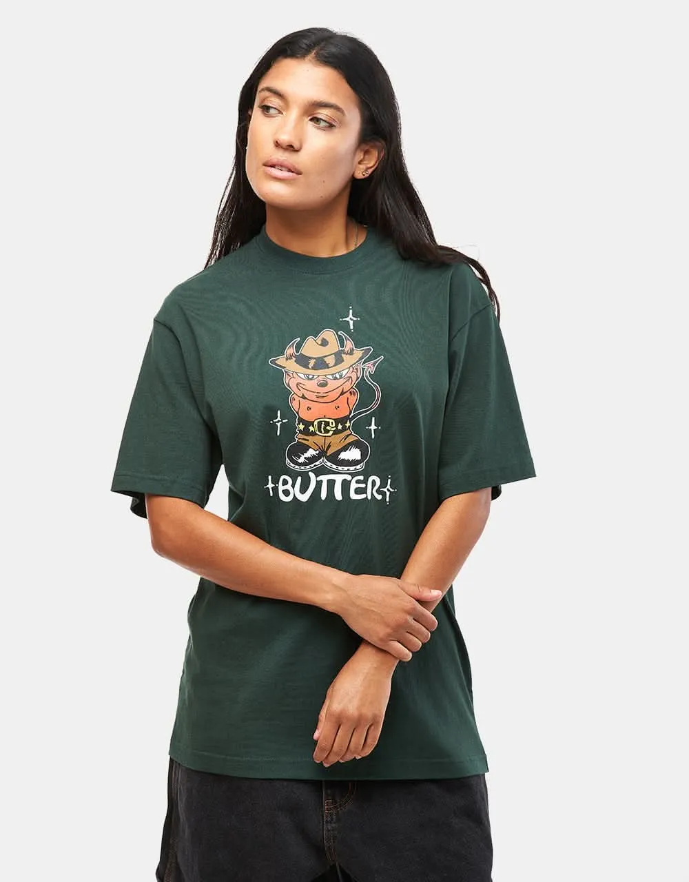 Butter Goods Devil T-Shirt - Dark Forest