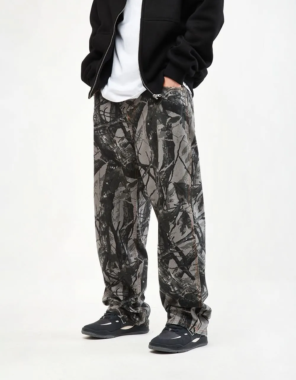 Butter Goods Foliage Camo Denim Jeans - Black