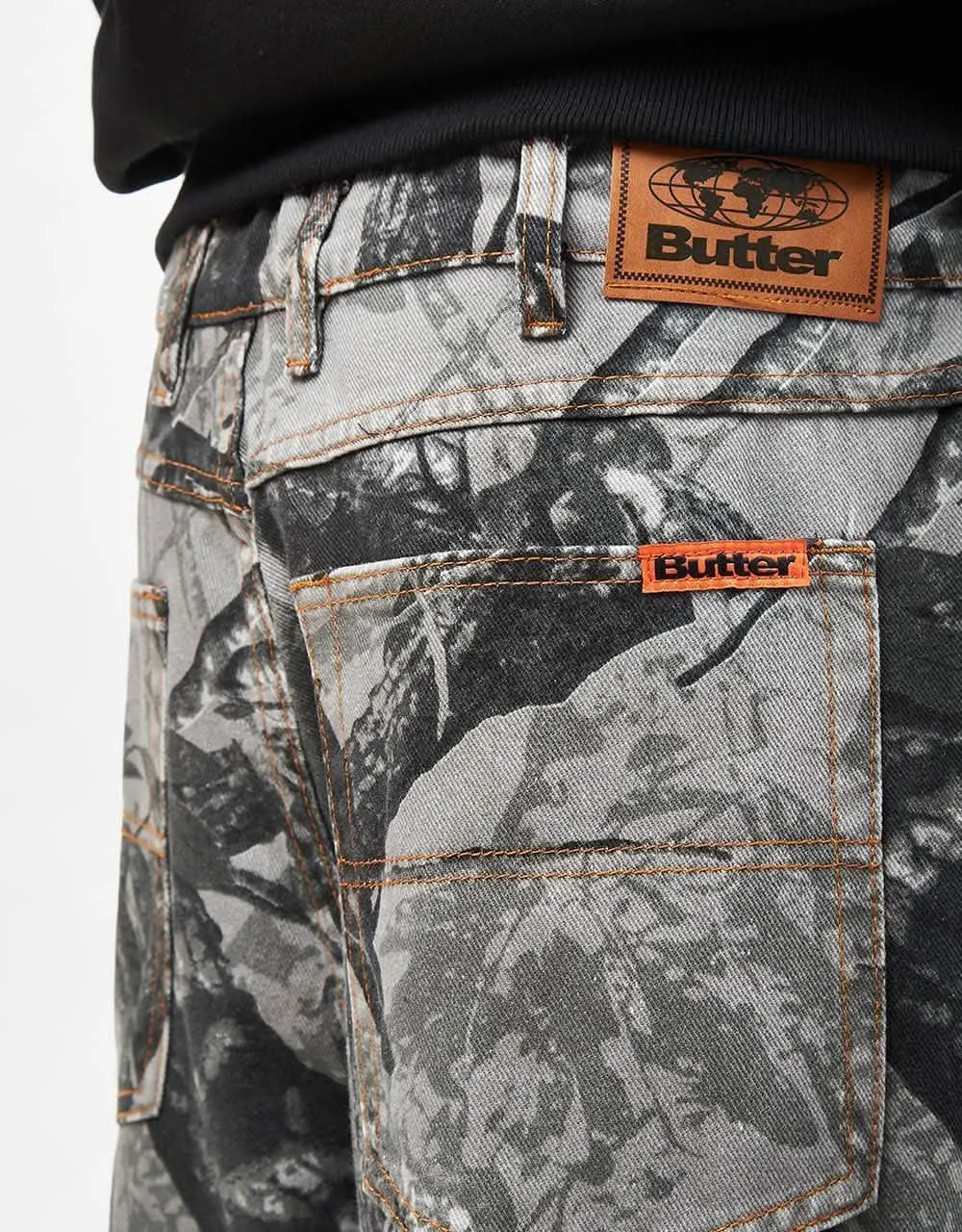 Butter Goods Foliage Camo Denim Jeans - Black