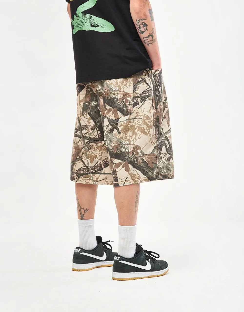 Butter Goods Foliage Camo Denim Shorts - Tan