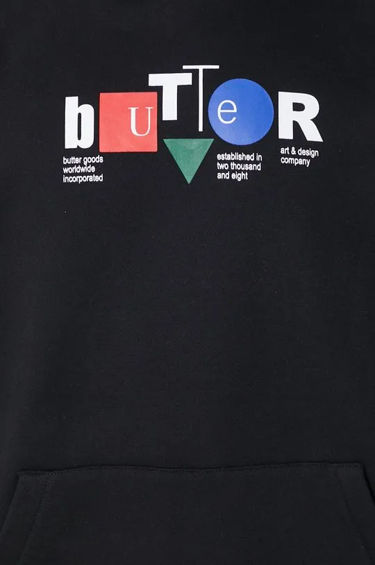 Butter Goods sweatshirt Design Co black color hooded with a print BGQ1241502