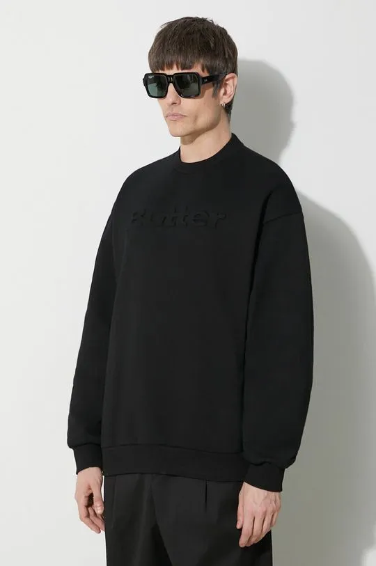 Butter Goods sweatshirt Embossed Logo Crewneck Sweatshirt men's black color BGQ423D11104