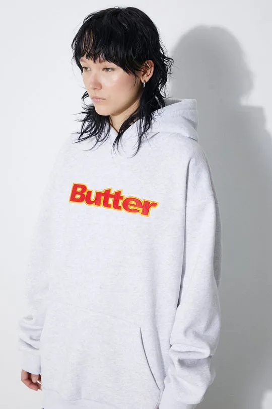 Butter Goods sweatshirt Felt Logo Applique gray color hooded BGQ1241903