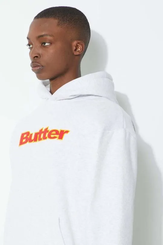 Butter Goods sweatshirt Felt Logo Applique gray color hooded BGQ1241903