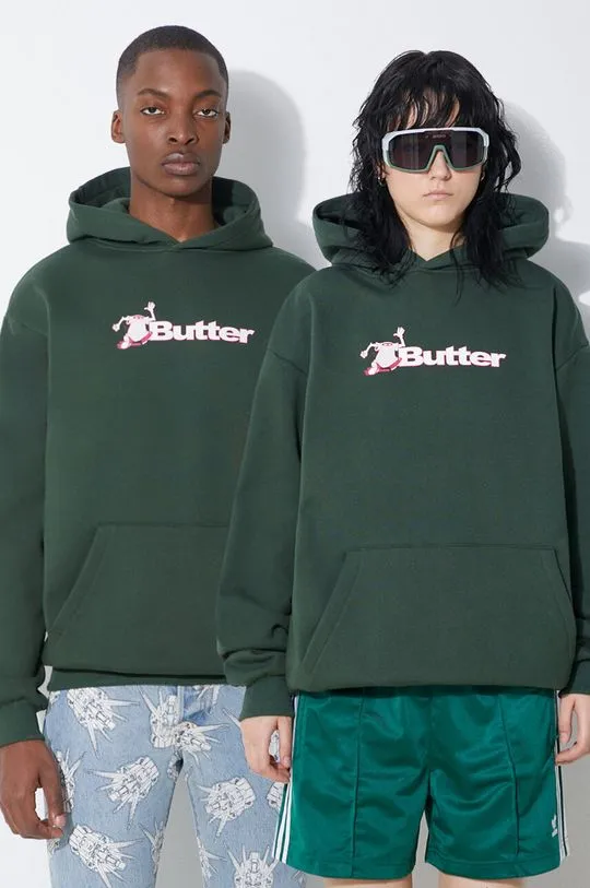 Butter Goods sweatshirt green color hooded with a print BGQ1241802