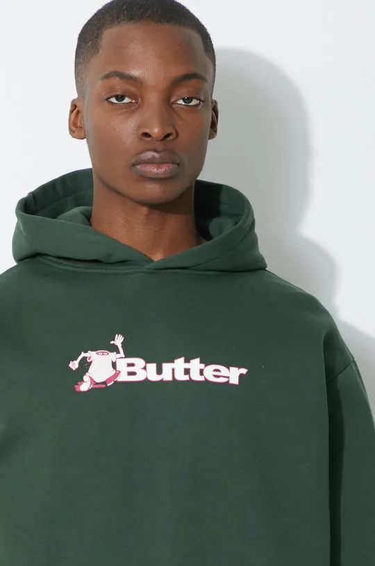 Butter Goods sweatshirt green color hooded with a print BGQ1241802