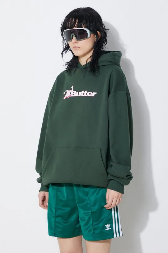 Butter Goods sweatshirt green color hooded with a print BGQ1241802