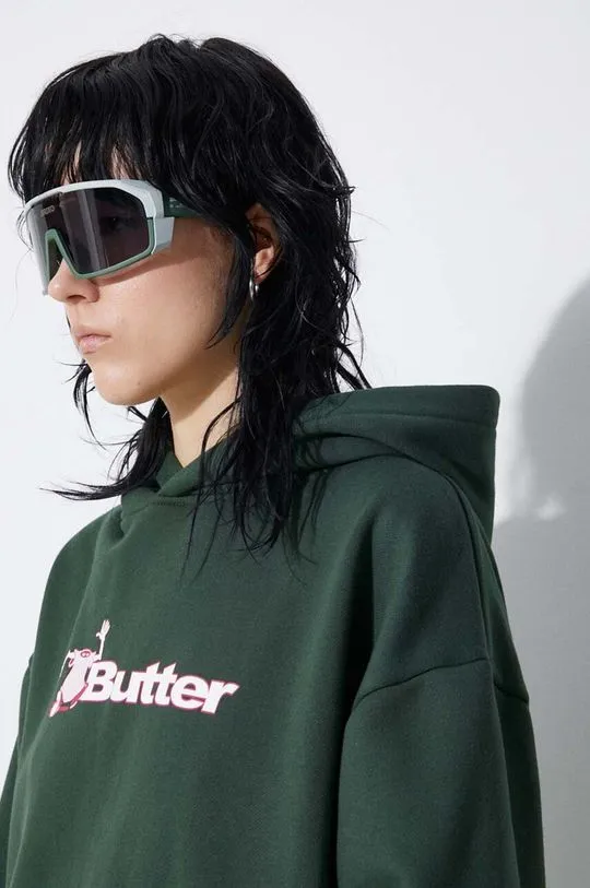 Butter Goods sweatshirt green color hooded with a print BGQ1241802