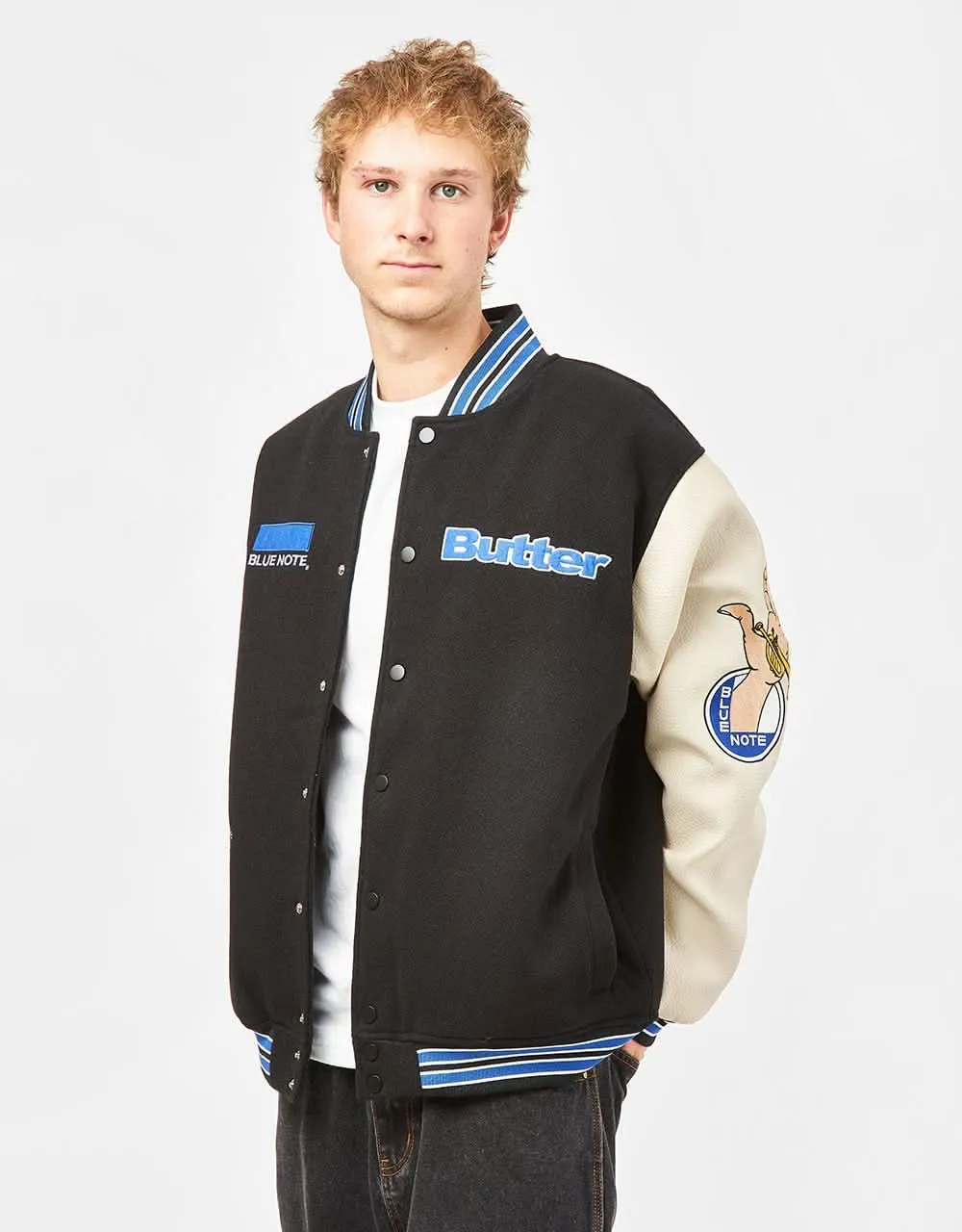 Butter Goods x Blue Note Blue Note Varsity Jacket - Navy/Cream