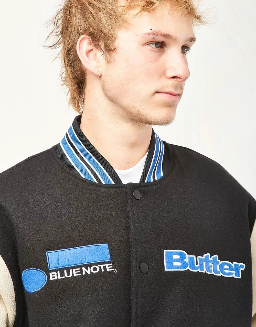 Butter Goods x Blue Note Blue Note Varsity Jacket - Navy/Cream