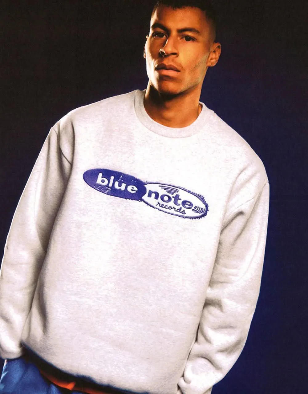 Butter Goods x Blue Note Records Logo Felt Applique Crewneck -Ash