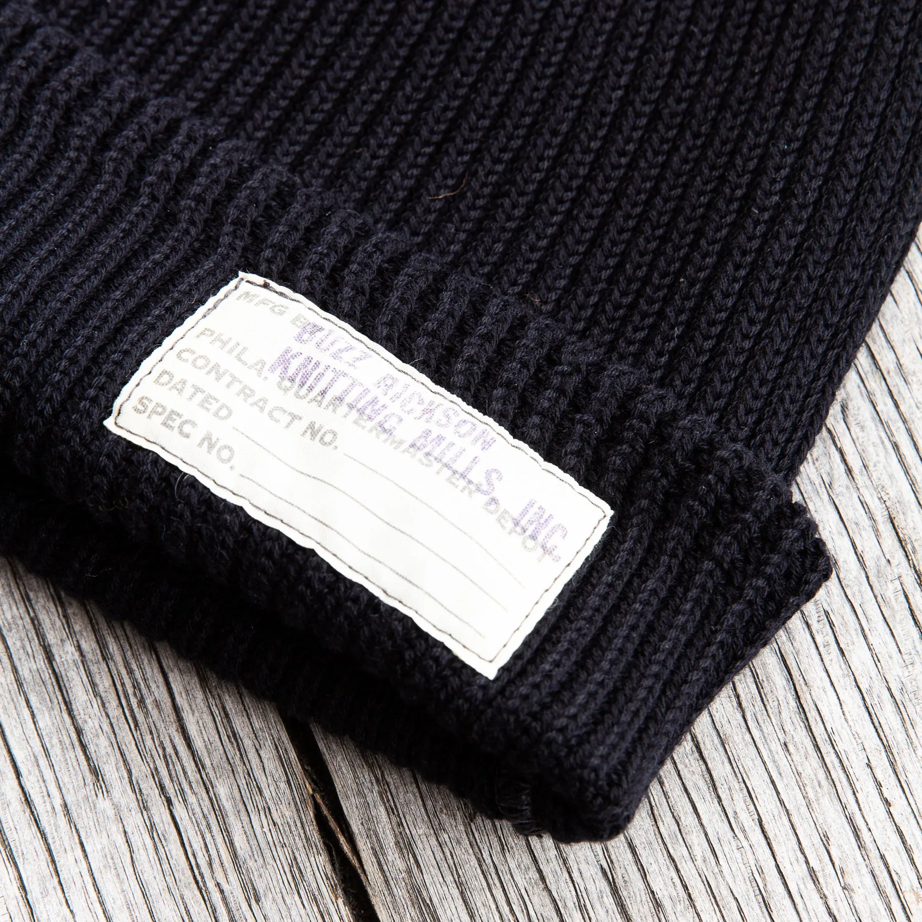 Buzz Rickson's USN Cotton Watch Cap Black