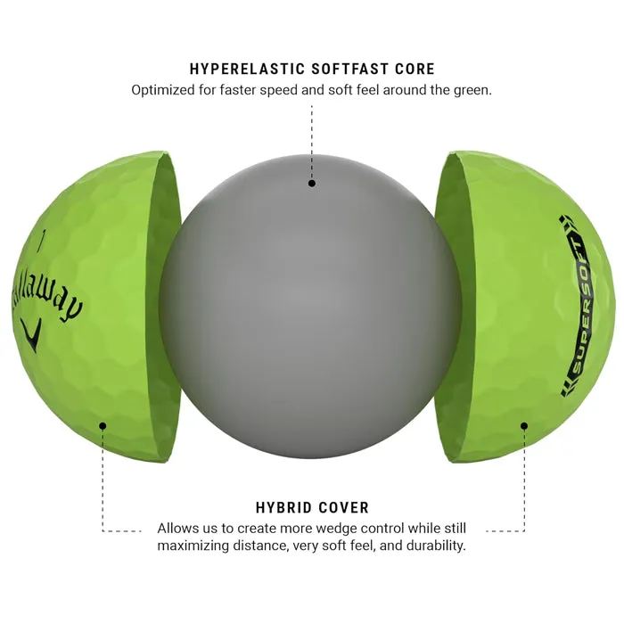 Callaway Super Soft Matte Green Golf Balls - (12 Balls)